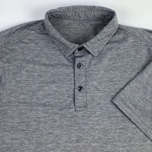 Lululemon Athletica Short Sleeve Polo Shirt Mens Size S Gray